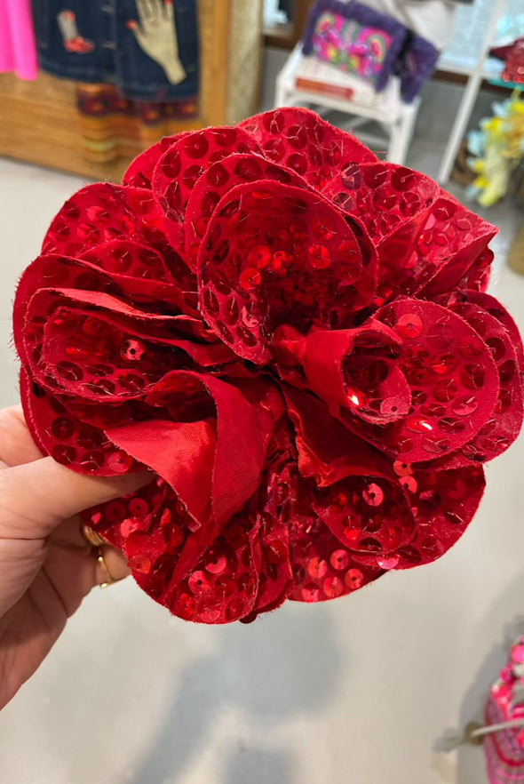 Carnival Sequinned Flower from New York - (one only)